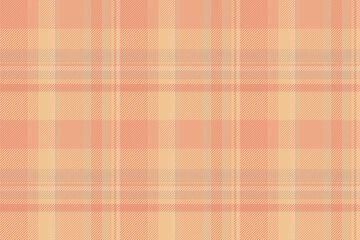 Ribbon check background fabric, jacket textile pattern seamless. Customized tartan vector texture plaid in orange and dark salmon colors.