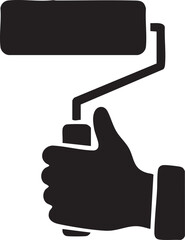 Broad Area Fill Silhouettes Hand Paint Roller Background Application Texture Painting Icon