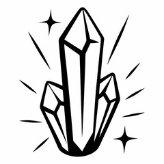 light crystal on white background