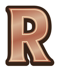 カードゲーム用レアリティ文字「R」レア / レアリティアイコン素材