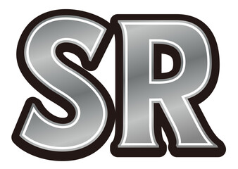 カードゲーム用レアリティ文字「SR」スペシャルレア / レアリティアイコン素材
