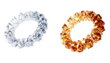 Luxury Flying Jewels Bundle, isolated on transparent background PNG