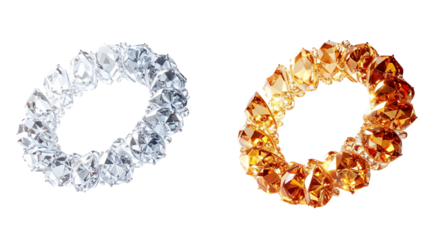 Luxury Flying Jewels Bundle, isolated on transparent background PNG