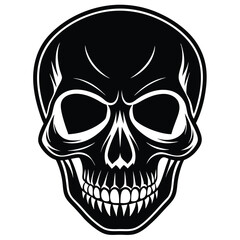 Obraz premium Intense skull graphic with detailed features and sharp edges for a powerful statement vector