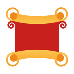 red scroll with ribbon