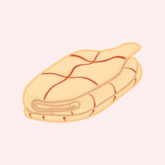 illustration of a pink blanket with cute jungle tassels