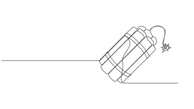 Self drawing line animation firework rocket continuous one single line drawn concept video, Christmas bomb continuous one line drawing animation, Christmas Decoration Single Line Drawing.
