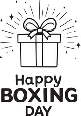 Happy Boxing Day vector illustration with gift box, ribbon, sparkles, and festive holiday design