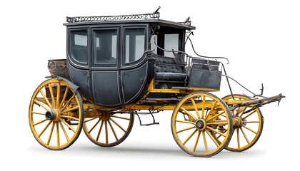 Fototapeta premium An old beautiful carriage on a white background