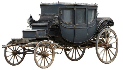 Fototapeta premium An old beautiful carriage on a white background