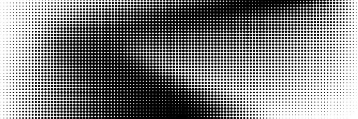 Dotted gradient vector illustration, white and black halftone background, horizontal seamless dotted lines, monochrome dots texture backdrop, retro effect. modern