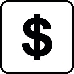 dollar sign $ on transparent background.