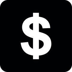 Black and white dollar sign icon