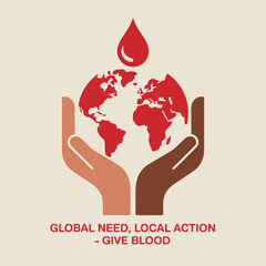 Global Need Local Action – Give Blood Donation Awareness Poster