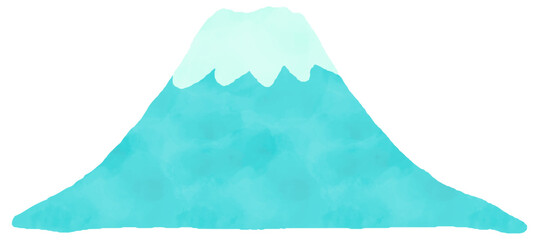 富士山の水彩風手描きイラスト