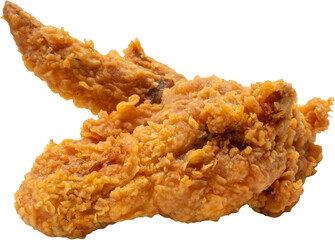 crispy fried chicken wing isolated on white background