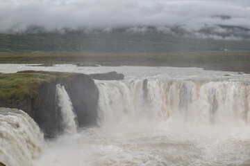 The waterfall Godafoss in Iceland
