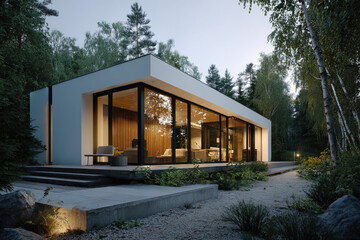 Modern minimalist concrete house with open design