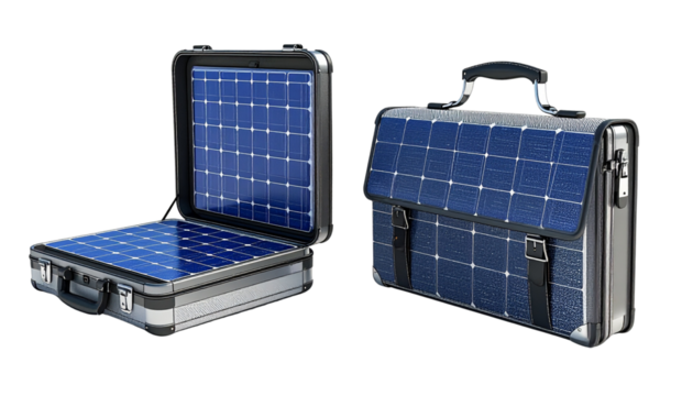Compact Solar Power Station Case isolated on transparent background