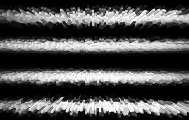 Dynamic monochrome abstract pattern with extruded geometric shapes creating depth and movement for modern backgrounds and creative designs