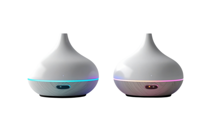 Smart Minimalist Aroma Diffuser with Sleek Light Panel isolated on transparent background