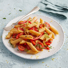 Pasta Salad with Bell Pepper and Tomato