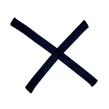 Hand drawn black marker cross shape or leter x on white, motion background
