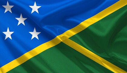 Solomon Islands flag, diagonal split with stars