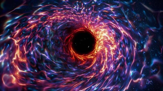 A mesmerizing video concept of a swirling cosmic vortex. Captured from a central angle, it showcases vibrant colors and dynamic motion in space. Live desktop wallpaper.
