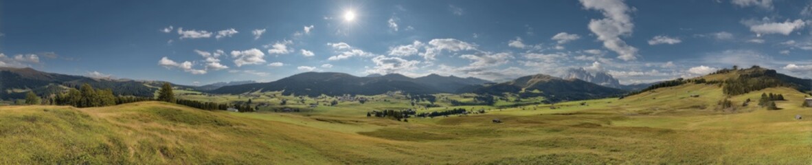 Obraz premium Stunning hdr panoramic landscape of rolling hills in nature's serenity