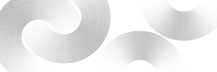 Abstract white glowing geometric lines on gray background. Modern shiny blue circle lines pattern. Futuristic technology concept. Suit for cover, poster