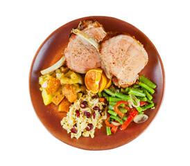 grilled crown pork with veg salad