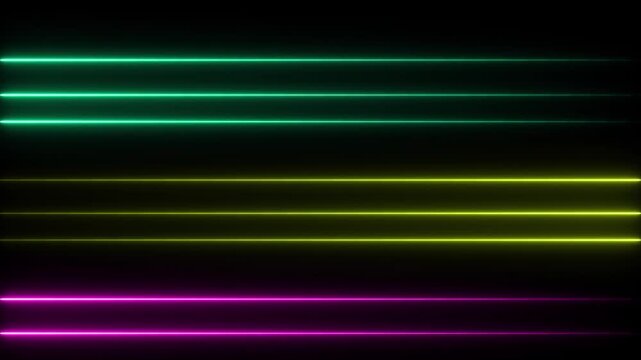 colorful Straight lines light blinking background. stage neon bulb light animation, light trails animation 4k background loop, tube light. flashlight animation.