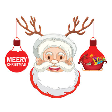 Santa Claus cartoon character Santa with Ornament Ball