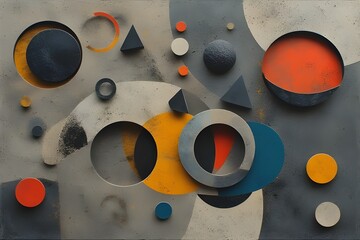 Textured Geometric Abstraction with 3D Elements