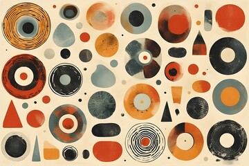 Mid Century Abstract Organic and Geometric Forms