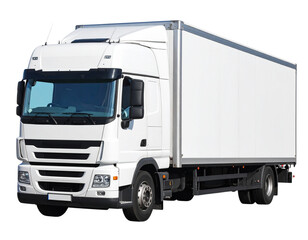  White goods truck isolated on transparent background, PNG