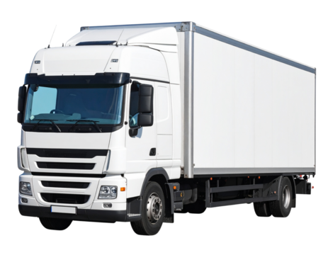  White goods truck isolated on transparent background, PNG