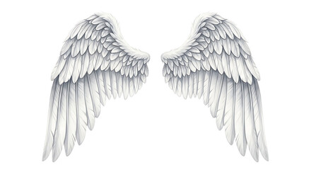 Obraz premium Pair of angel wings isolated on transparent background for fantasy and spirituality