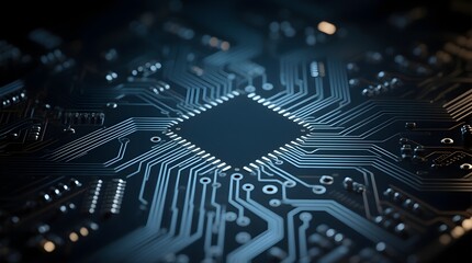 Tech Circuit Pattern Dark Background