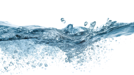 Crystal clear blue water with bubbles for refreshing background design