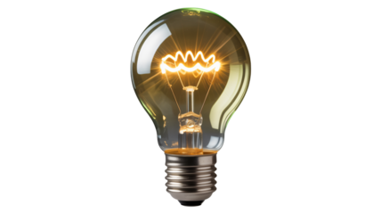 Bright idea glowing incandescent light bulb sparks innovation and creativity