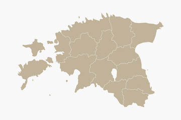 Obraz premium Vector graphic artwork suitable for print and web containing flat detailed map of ESTONIA