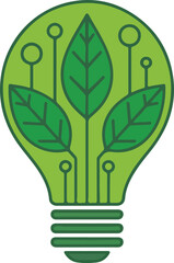 Eco-friendly light bulb illustration representing green energy and sustainable technology