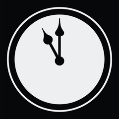 Vector art of clock showing almost midnight
