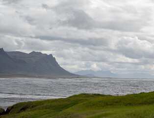 mountains, sea and seashore in Iceland