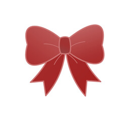 Elegant Red Bow Illustration - Decorative Gift Element