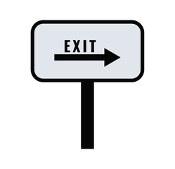 Exit Sign Vector Icon with Arrow right side direction