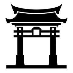 Ornate Temple Gate Silhouette Design for Cultural Blogs, Spiritual Websites, Graphic Projects, Educational Materials, and Religious Awareness