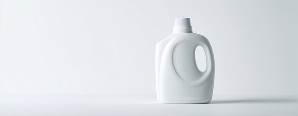 The Bottle of Laundry Detergent on a Minimal White Background for Product Mockup
